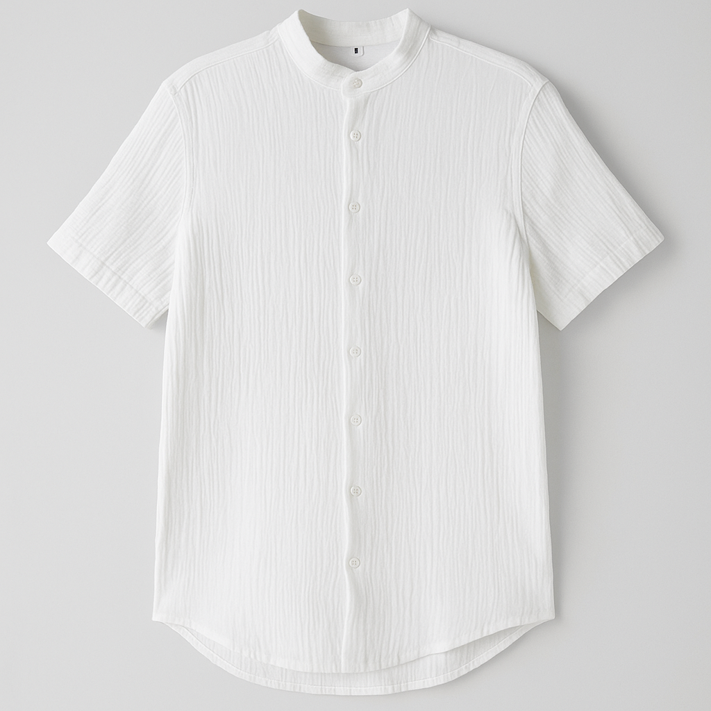 camisa sapiens blanca relaxed Cuello Mao
