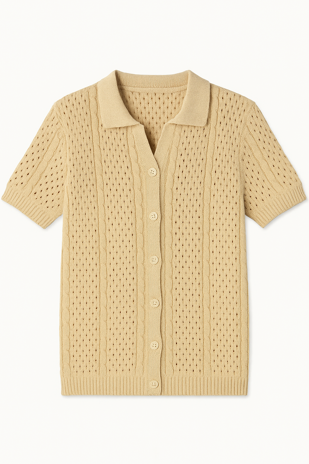camisa beige tejida