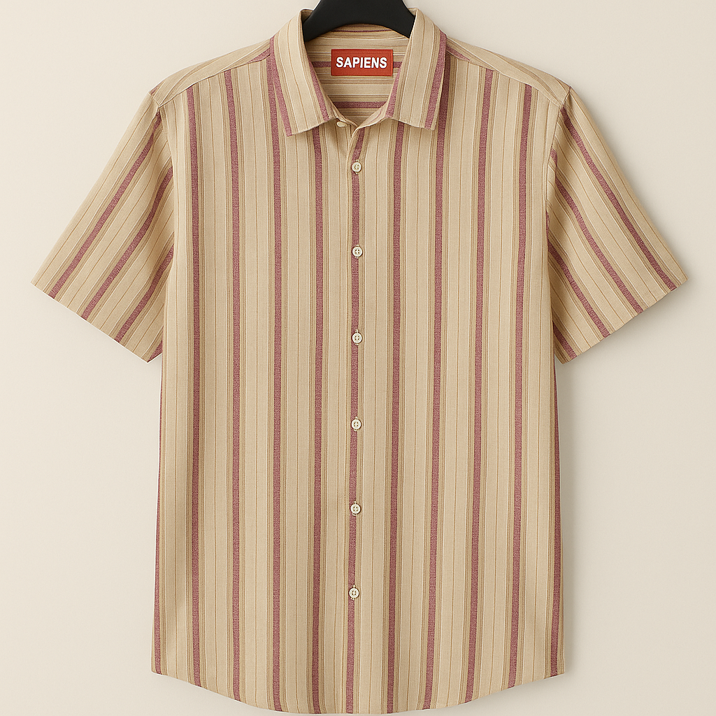 Camisa Sapiens slimt fit blanca lineal