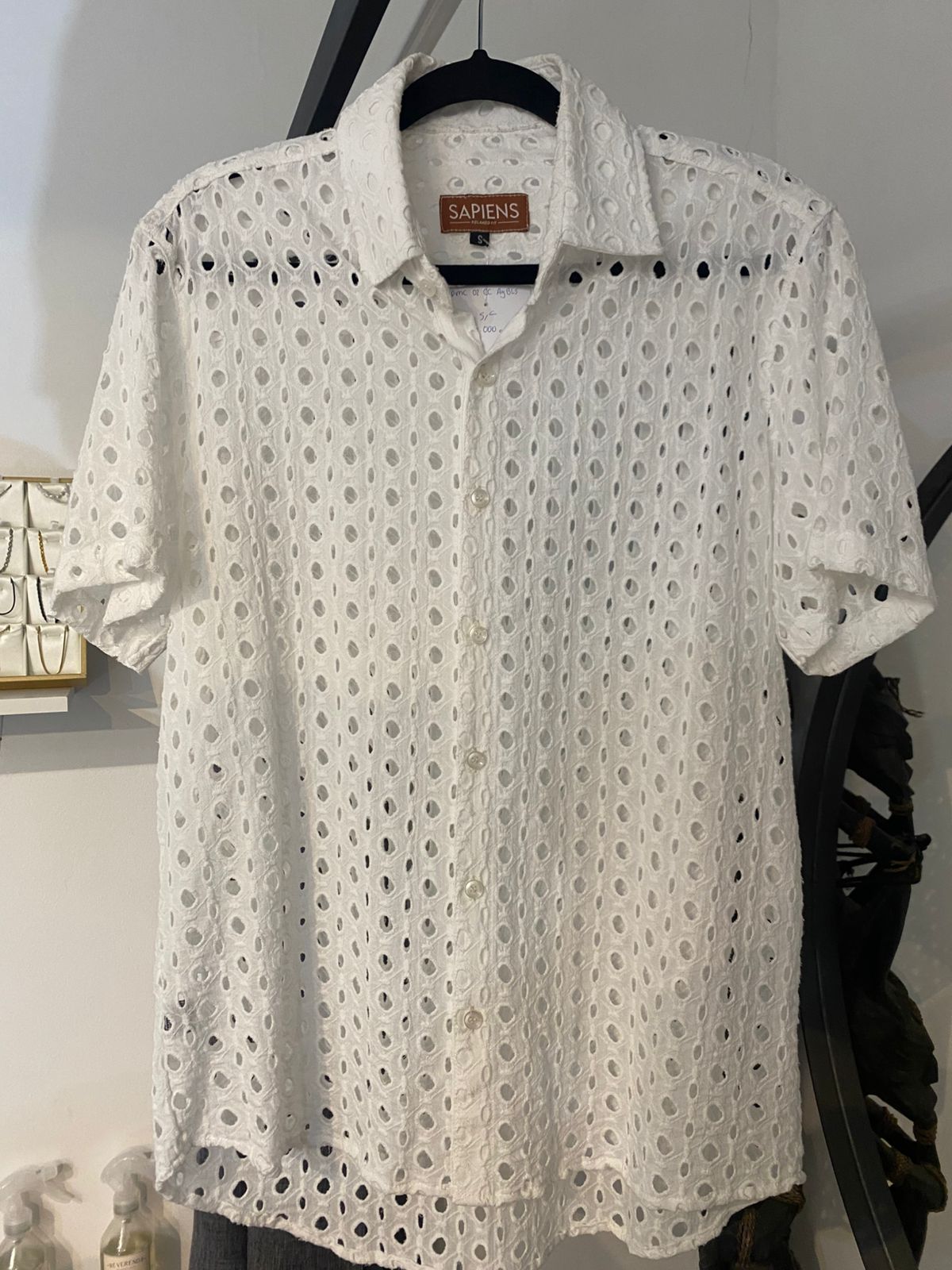 Camisa Sapiens MC Relaxed Blanca con agujeros