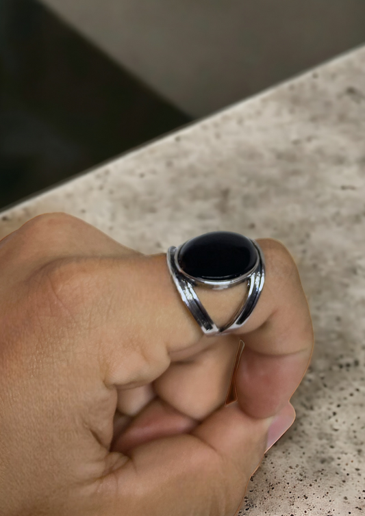 Anillo con gema - Plateado