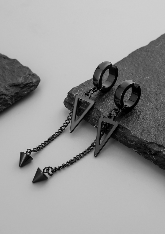 Par de aros con colgante triangular