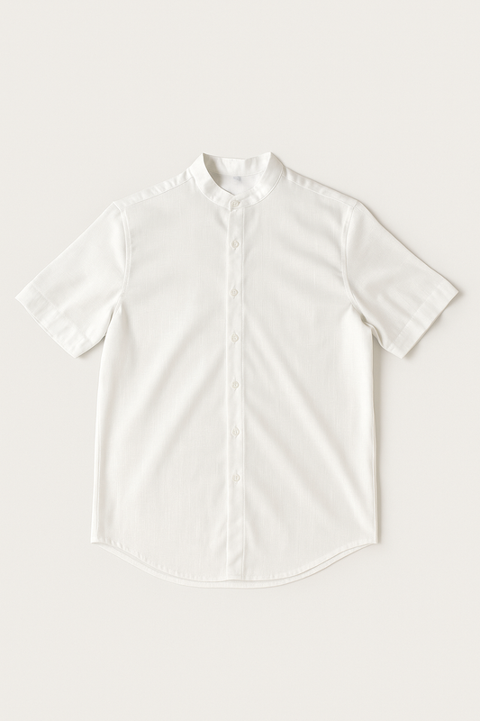 Camisa sapiens blanca relaxed Cuello Mao
