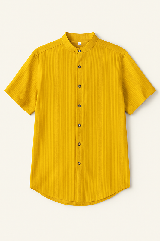 Camisa sapiens amarilla relaxed Cuello Mao