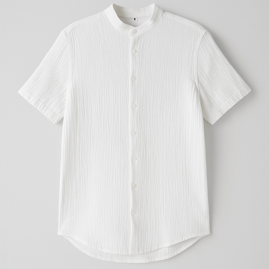 camisa sapiens blanca relaxed Cuello Mao