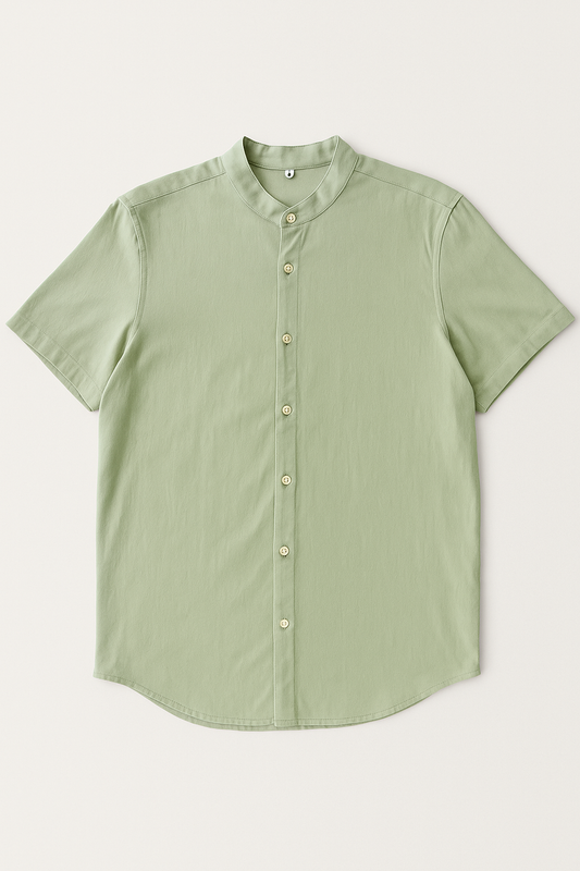 camisa sapiens verde relaxed Cuello Mao