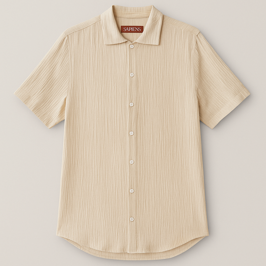camisa sapiens crema guayabera