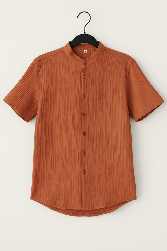 camisa sapiens bordo relaxed Cuello Mao