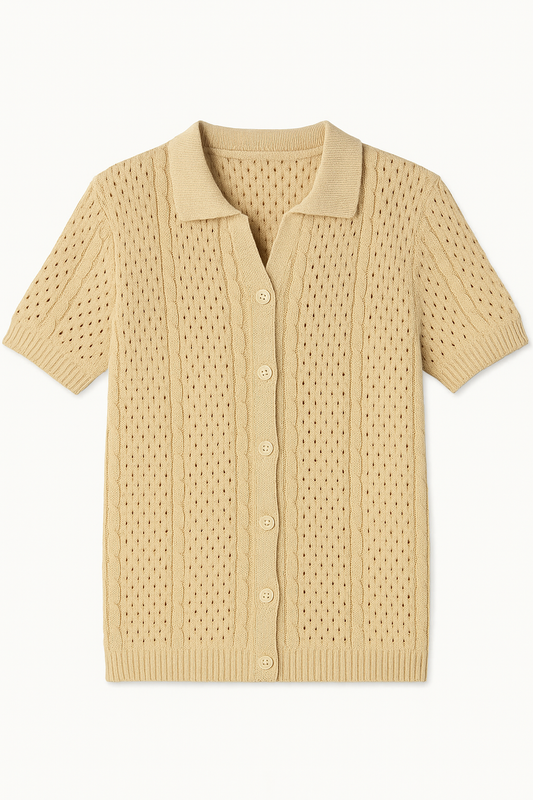camisa beige tejida