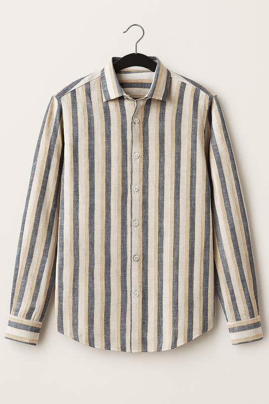 Camisa Sapiens slim fit blanca lineal