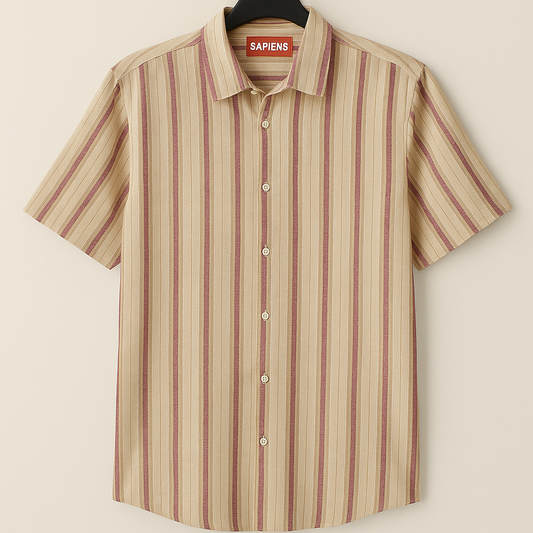 Camisa Sapiens slimt fit blanca lineal