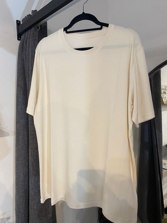 remera basica crema algodon pima