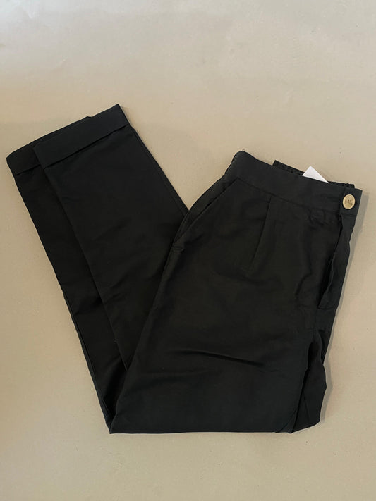 Pantalon de lino negro Nicoolo